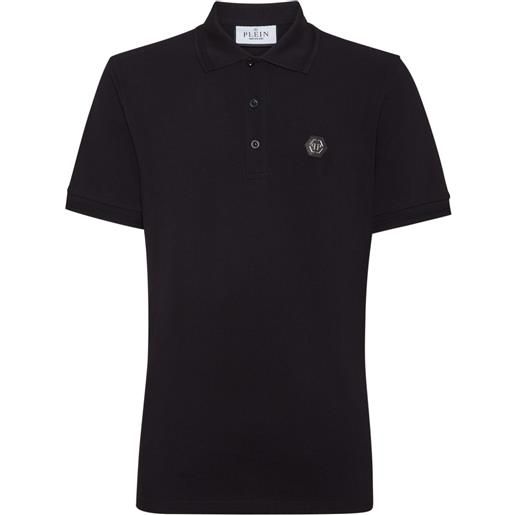 Philipp Plein polo con applicazione - nero