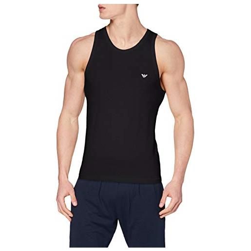 Emporio Armani tank big eagle, vestaglia uomo, bianco, m