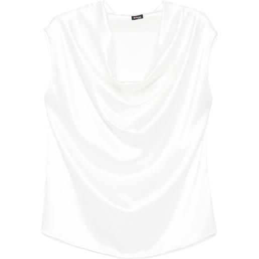 Kiton blusa con dettaglio drappeggiato - bianco