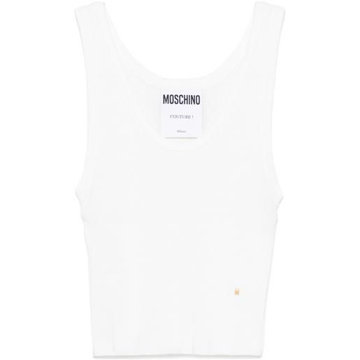 Moschino top con scritta logo - bianco