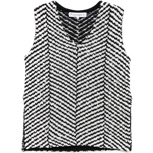 JW Anderson top con motivo chevron - nero