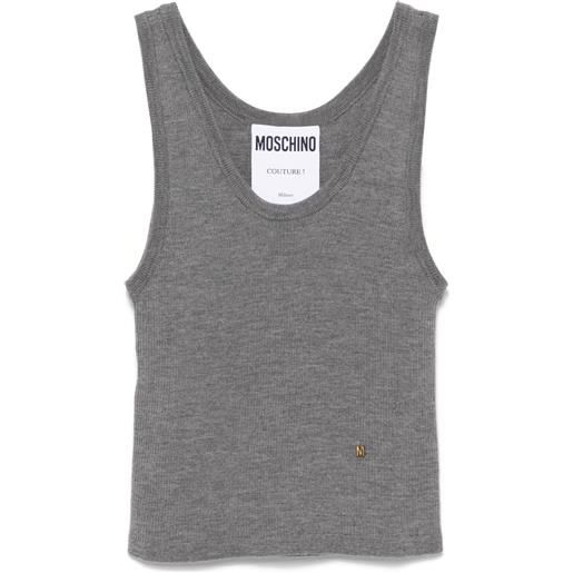 Moschino top con scritta logo - grigio
