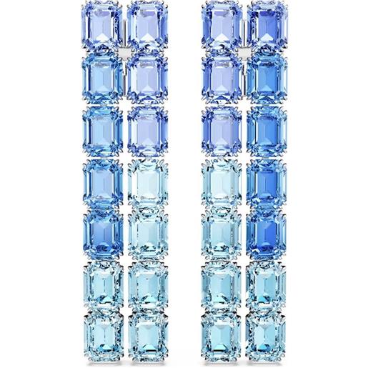 SWAROVSKI orecchini millenia a clip, sfumatura blu, placcatura rodio 5696517