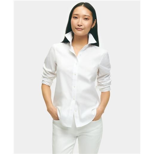 Brooks Brothers classic fit non-iron supima stretch pinpoint shirt white