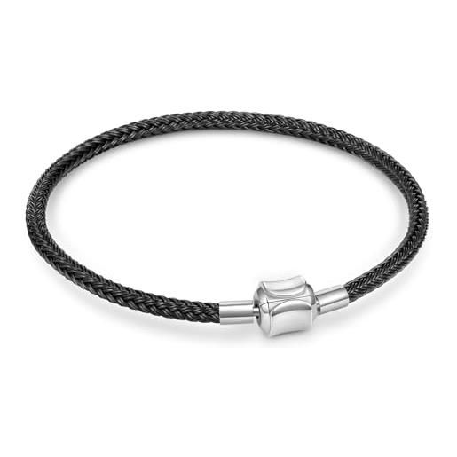 GNOCE charm bead bracciale di base rosso con 2 pezzi bracciale con ciondoli per ragazze adolescenti gioielli da donna san valentino regalo per la festa della mamma (18, nero)