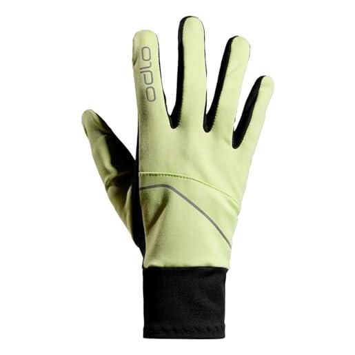 Odlo guanti sportivi da uomo e donna intensity safety light i guanti da ciclismo i guanti da corsa shadow lime
