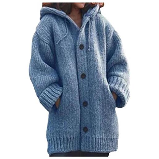 Cardigan Donna Con Cappuccio - Morbido, Leggero, Aperto Davanti - Per Autunno E Inverno - Casual Ed Elegante