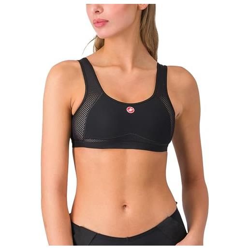 Castelli rosso corsa, reggiseno sportivo donna, black, l