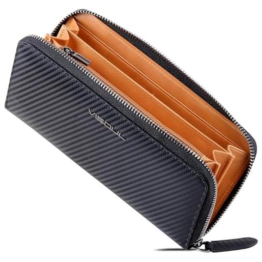 Portafoglio Donna SENFEFN Portafoglio Uomo In Vera Pelle Trifold