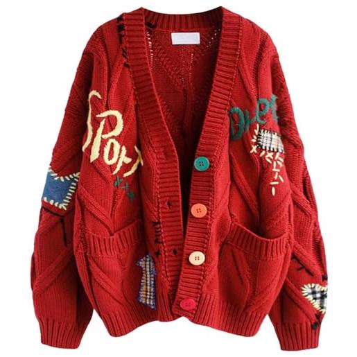 Cardigan Lana Donna Doppia Cerniera - Maglione Giacca Casual Con Risvolto - Foto 2