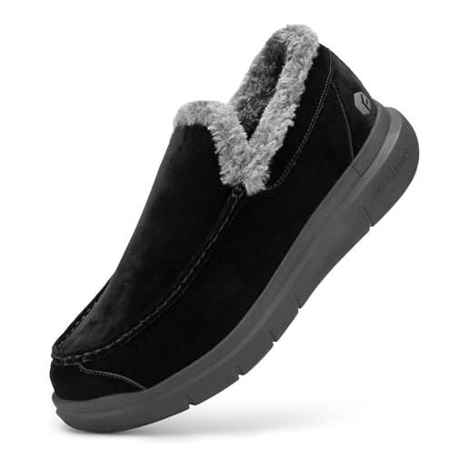 FitVille pantofole donna inverno fodera calda peluche scarpe invernali comode castagno 40 eu larga