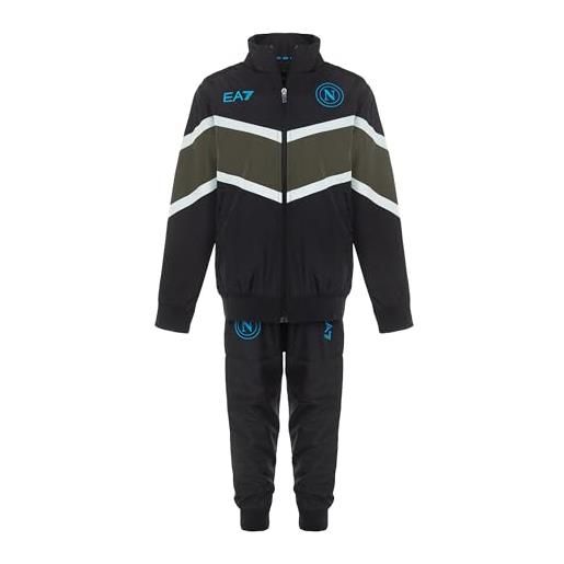 Ssc napoli ea7 tuta estiva nylon jr. Blu navy, ea7 prodotto ufficiale, tuta senza cappuccio calcio 2024/2025, 4 anni