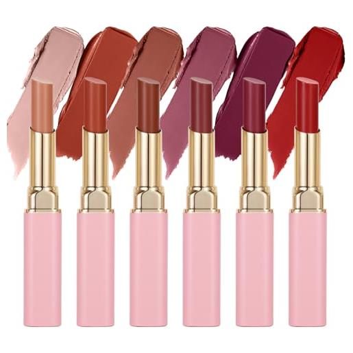 Beauty Glazed 6 pezzi set lucidalabbra opaco lucidalabbra vellutato setoso naturale impermeabile duraturo tazza antiaderente idratante trucco durevole rossetto liquido trucco sexy cosmetico