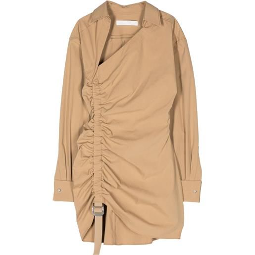 Dion Lee abito corto asimmetrico - marrone