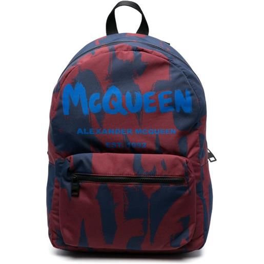 Alexander McQueen zaino con stampa - blu