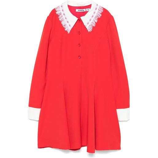 Vivetta abito con ricamo - rosso
