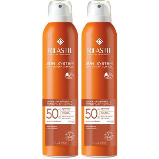 Ist.ganassini SpA rilastil® sun system trasparent spray spf 50+ set da 2 2x200 ml