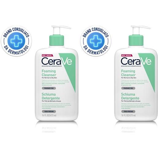 Cerave (L'Oreal Italia SpA) cera. Ve schiuma detergente viso pelle grassa seboregolatrice 473 ml set da 2 2x473