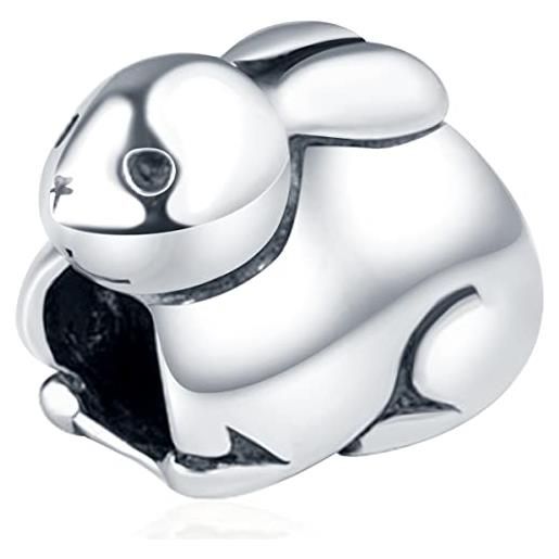 CRISNATA carino coniglio coniglia charms, fit pandora bracciale di pasqua, antico argento 925 sterling lepre charm perline, il mio primo regalo festa della mamma per mamma/sorella/figlia/figlio