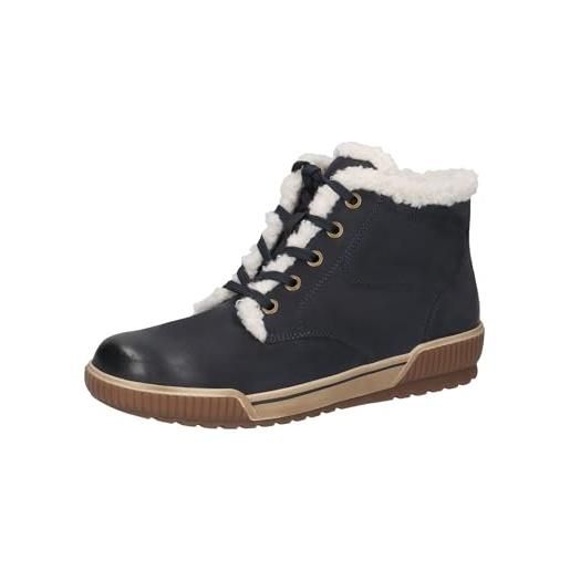 CAPRICE sneakers alte da donna imbottite con lacci comode, nero (black nubuc), 36 eu