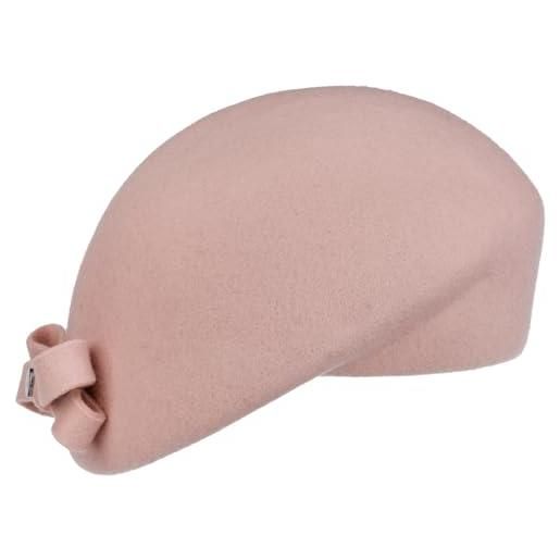 LIERYS berretto basco in lana con fiocchetto donna - made italy baschetto inverno autunno/inverno - taglia unica rosa