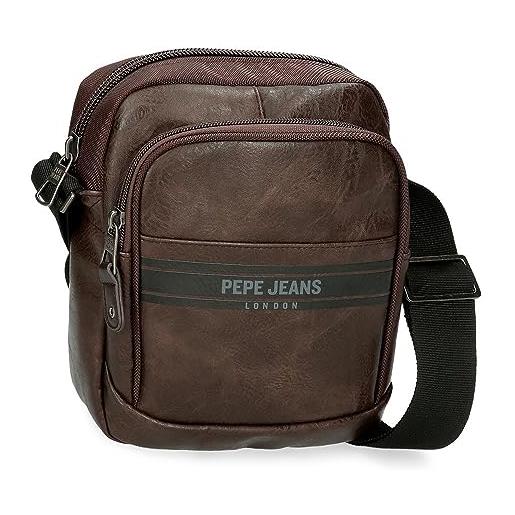 Pepe Jeans horley - borsa messenger da uomo, marrone, taglia unica, borsa a tracolla a due scomparti