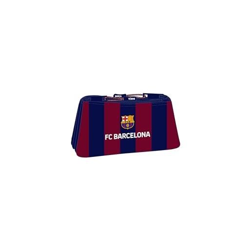 safta f. C. Barcellona - beauty case scuola per bambini, con cerniera semplice, ideale per bambini di diverse età, comodo e versatile, qualità e resistenza, 22 x 8 x 10 cm, colore: blu marino/bordeaux, blu