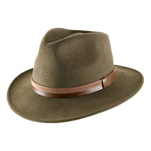 Classic Italy - cappello fedora feltro ripiegabile idrorepellente uomo classic traveller iii - size 56 cm - olive