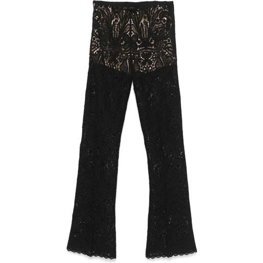 TWINSET pantaloni con inserti - nero