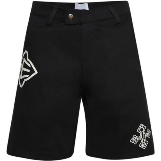 RHUDE shorts con logo croce - nero