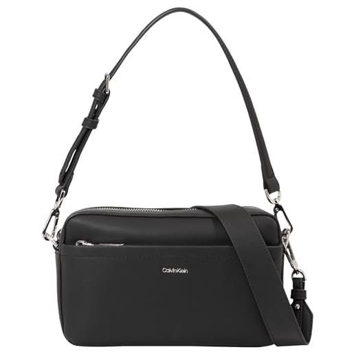 Calvin Klein donna borsa a tracolla camera bag piccola con zip, nero (ck black), taglia unica