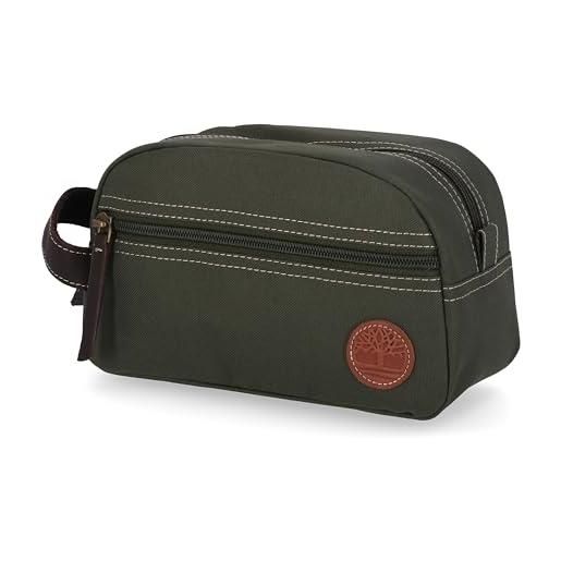 Timberland kit da viaggio in tela da uomo, oliva, taglia unica, borsa da toilette in tela da viaggio organizer