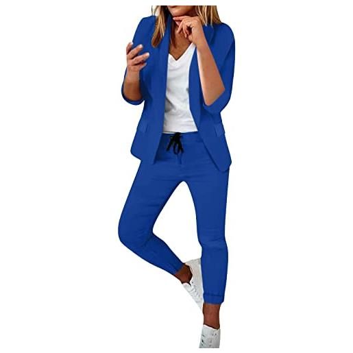 Generico completo tailleur donne elegante cocktail blazer manica lunga risvolto e pantaloni complete offerte business autunno inverno 2 pezzi casual eleganti abito donna ufficio curvy taglie forti