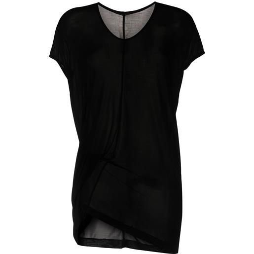 Rick Owens t-shirt oversize con stampa - nero