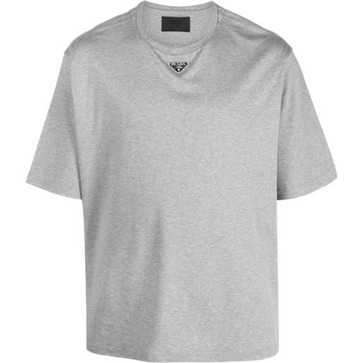 Prada t-shirt con logo - grigio