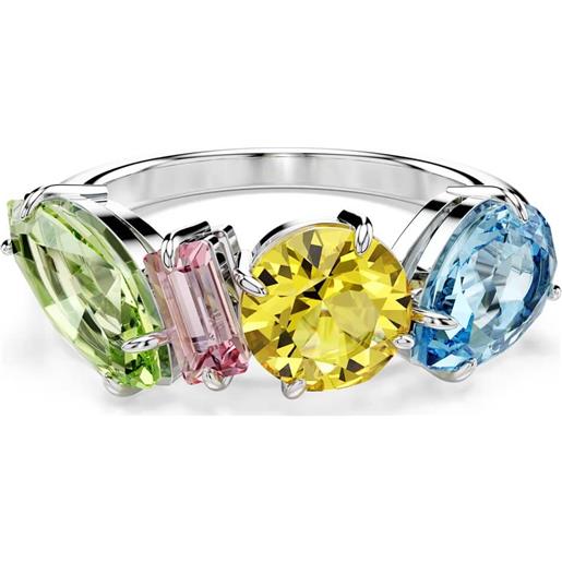 SWAROVSKI anello gema, taglio misto, multicolore, placcato rodio 55