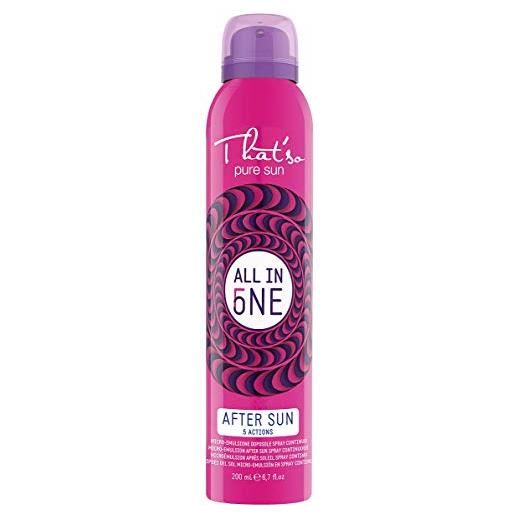 That'so all in one - doposole spray anti-scottature lenitivo - con aloe e mentolo, rinfresca e idrata la pelle scottata arrossata - migliora e prolunga l'abbronzatura, senza lasciare segni - 200 ml