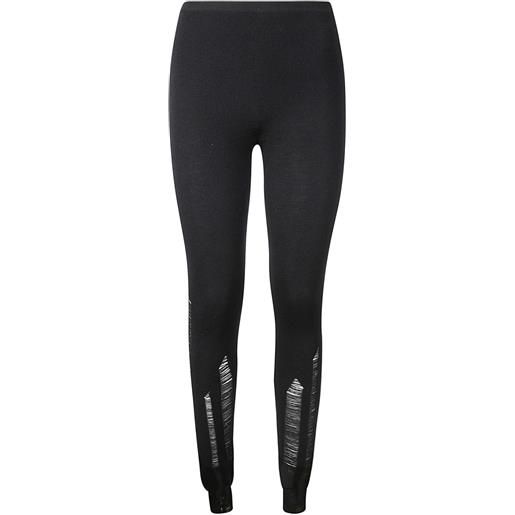 MM6 Maison Margiela leggings con strappi - nero