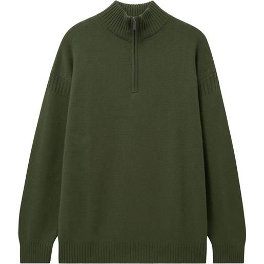 Pringle of Scotland maglione in cashmere con zip - verde
