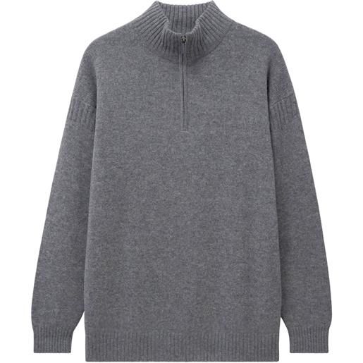 Pringle of Scotland maglione in cashmere con zip - grigio