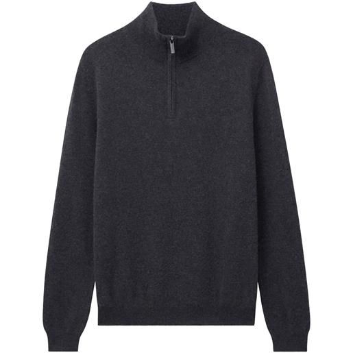 Pringle of Scotland maglione in cashmere con zip - grigio