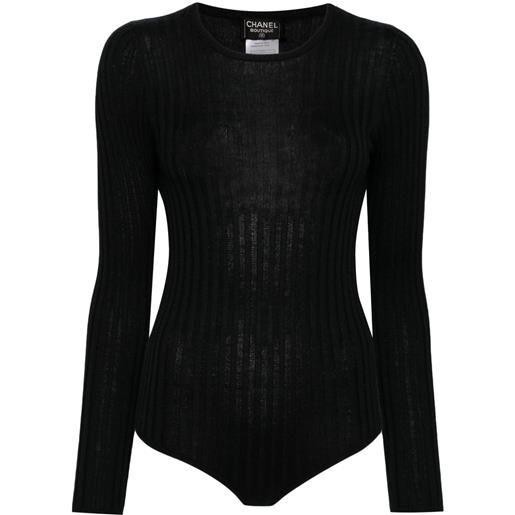 CHANEL Pre-Owned - top monospalla 1997 - donna - cashmere/seta - 42 - nero