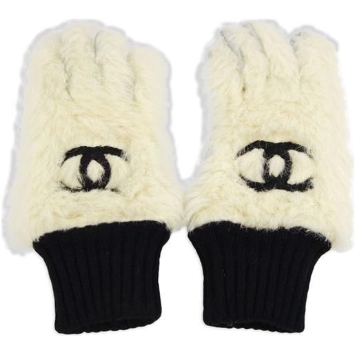 CHANEL Pre-Owned - guanti 1990-2000 - donna - alpaca/pelle/tessuto - taglia unica - bianco
