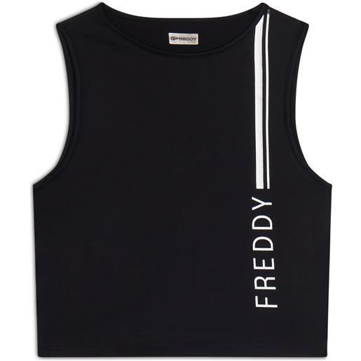 Freddy top sportivo in tessuto tecnico con stampa metallizata