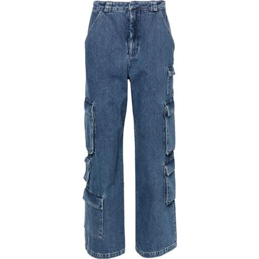 Axel Arigato jeans cargo roam a gamba ampia - blu