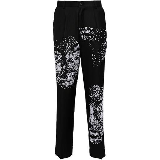 KidSuper pantaloni dritti con perle sintetiche - nero