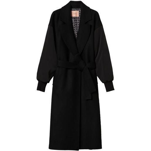 TWINSET cappotto con cintura - nero