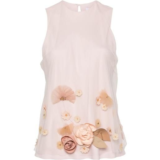 Viktor & Rolf blusa con applicazioni a fiori - rosa