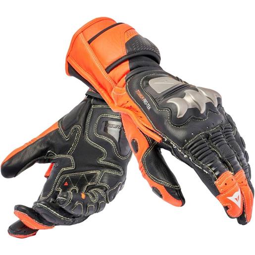 Dainese guanti moto in pelle Dainese full metal 7 black rosso fluo