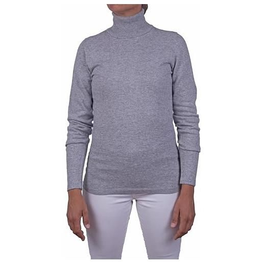 Marenza maglia collo alto donna misto cashmere dolcevita made in italy (m, grigio)